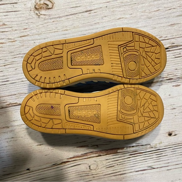 Adidas Break Start Big Kids Size 2 Sneakers Shoes Blue Bird Boys Velcro Straps - Picture 5 of 11